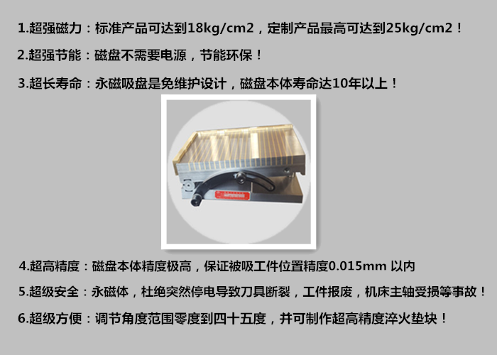 单倾超强力永磁吸盘