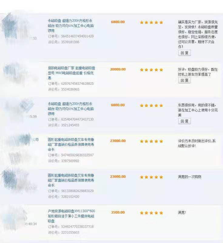 鲁磁科技起重电磁吸盘客户的好评来啦! 鲁磁科技起重电磁吸盘客户的好评来啦!